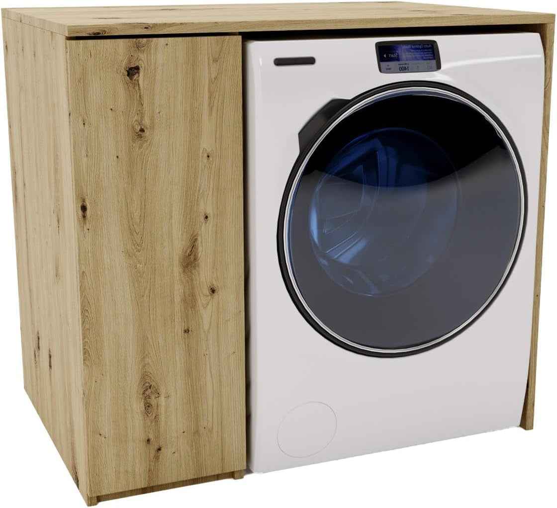 Meuble Pour Machine À Laver Avec Espace De Rangement 96 X 88,5 X 62 Cm (L X H X P) – Meuble Buanderie Minimaliste – Pour Lave-Linge Ou Sèche-Linge – Design Moderne (Artisan)