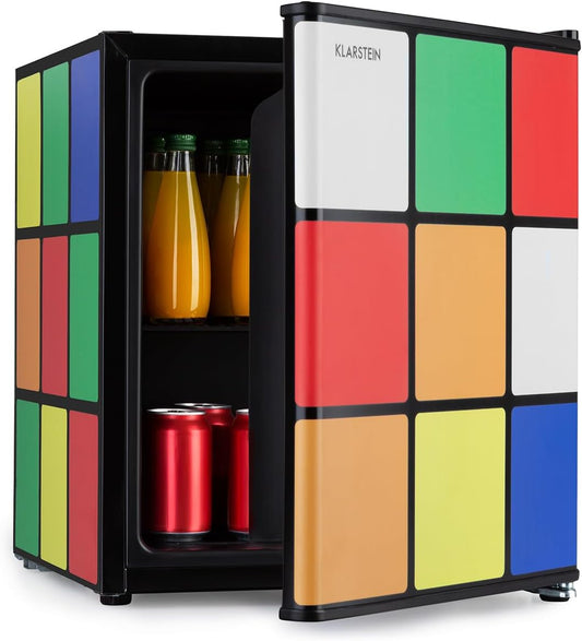 Solve - Mini-Réfrigérateur, Minibar, Système De Refroidissement Thermoélectrique, Capacité De 48 Litres, Bouton De Réglage Mécanique, Refroidissement : 0 À 10 °C, Noir/Coloré