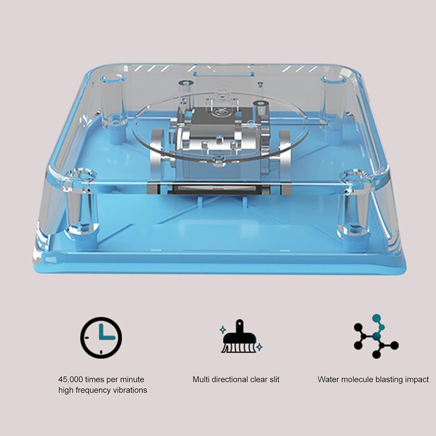 Lave-Vaisselle USB Évier, Puissant 5 V Intégré Sans Fuite USB Lave-Vaisselle Entrée CC Haute Fréquence Ultrasonique Avec Ventouse En Silicone Pour Le Ménage (Bleu)