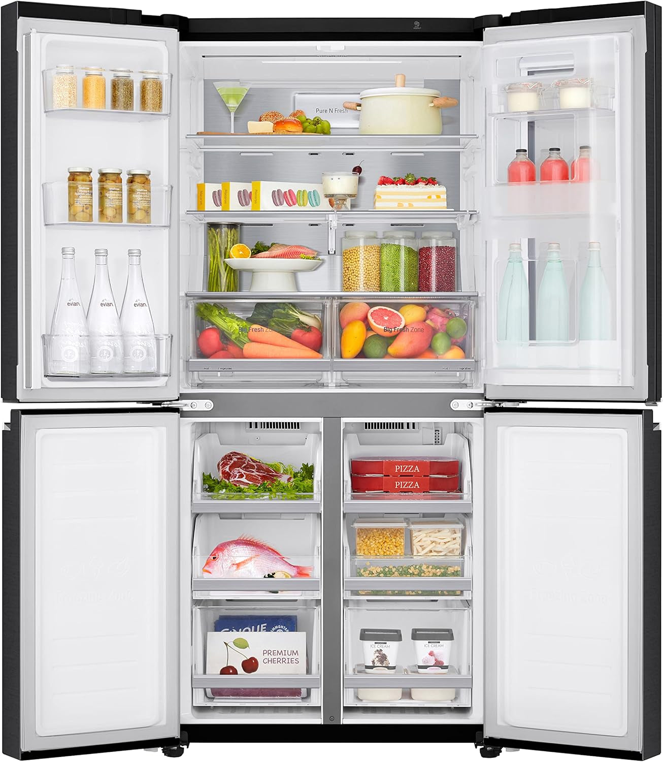 GMQ844MC5E Réfrigérateur Américain Multidoor Total No Frost Avec Congélateur, 530 L, Technologie Instaview, Door Cooling Et Cooling Linéaire - Réfrigérateur Smart Multidoor Avec Wi-Fi Et Écran LED