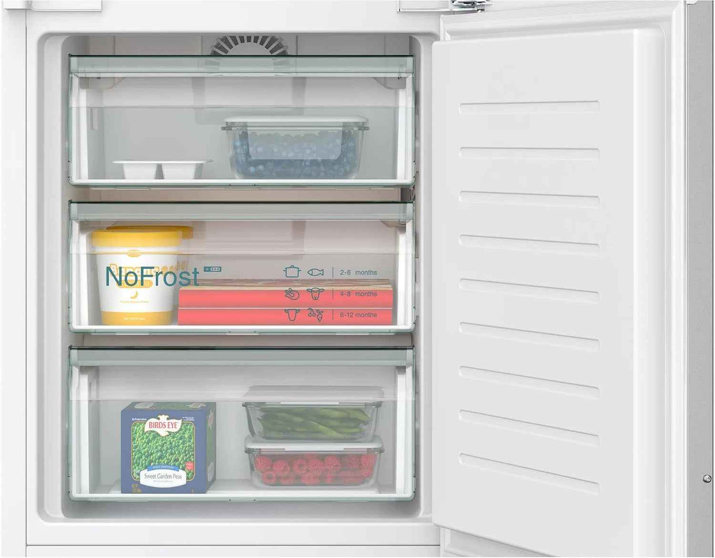 Siemens KI96NVFD0 Iq300 Réfrigérateur Encastrable XL Avec Congélateur - 194 X 56 Cm - Réfrigérateur De 215 L Et Congélateur De 75 L - Fabriqué En Allemagne - Nofrost - Fraîcheur 2 X plus Longue Avec