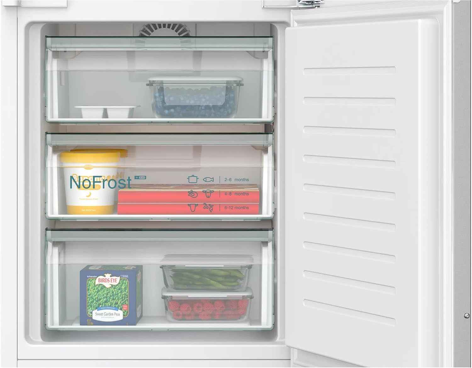 Siemens KI96NVFD0 Iq300 Réfrigérateur Encastrable XL Avec Congélateur - 194 X 56 Cm - Réfrigérateur De 215 L Et Congélateur De 75 L - Fabriqué En Allemagne - Nofrost - Fraîcheur 2 X plus Longue Avec