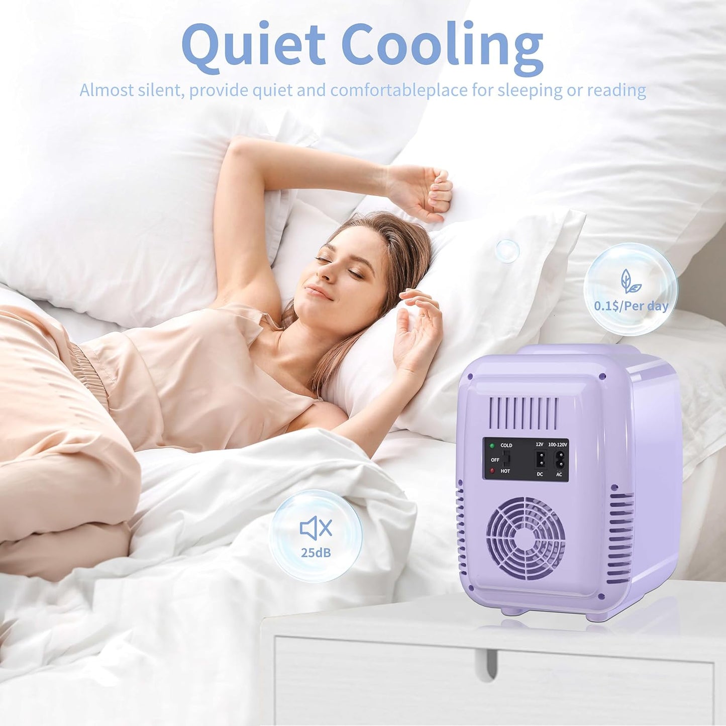 Mini Réfrigérateur 4 Litres Pour Cosmétiques, Boissons, 220 V AC/12 V DC, Thermoélectrique Refroidissement Et Réchauffement, Petit Réfrigérateur Pour Chambre À Coucher, Bureau, Dortoir, Voiture