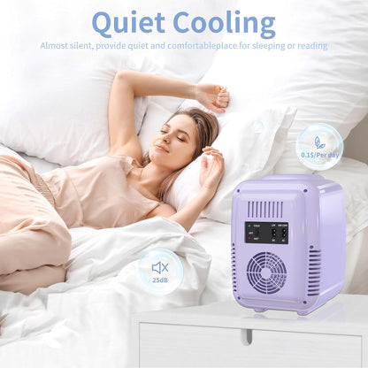 Mini Réfrigérateur 4 Litres Pour Cosmétiques, Boissons, 220 V AC/12 V DC, Thermoélectrique Refroidissement Et Réchauffement, Petit Réfrigérateur Pour Chambre À Coucher, Bureau, Dortoir, Voiture