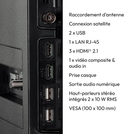TV 43 Pouces 4K (107 Cm) Television (Smart TV 4K, Dolby Vision HDR, VIDAA Store, Prime Video, Disney+, DAZN, Paramount+, Hbbtv, PVR, Bluetooth, MD 843300)