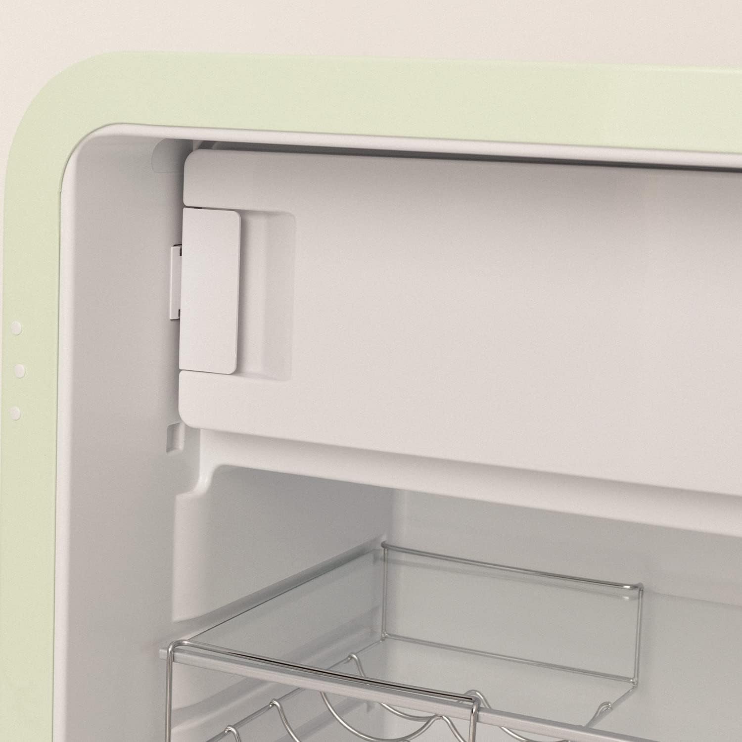 / RETRO FRIDGE 83.5 ROSE Gold/Réfrigérateur Vert Avec Poignée or Rose/Pratique Et Fonctionnel, Matériaux Résistants