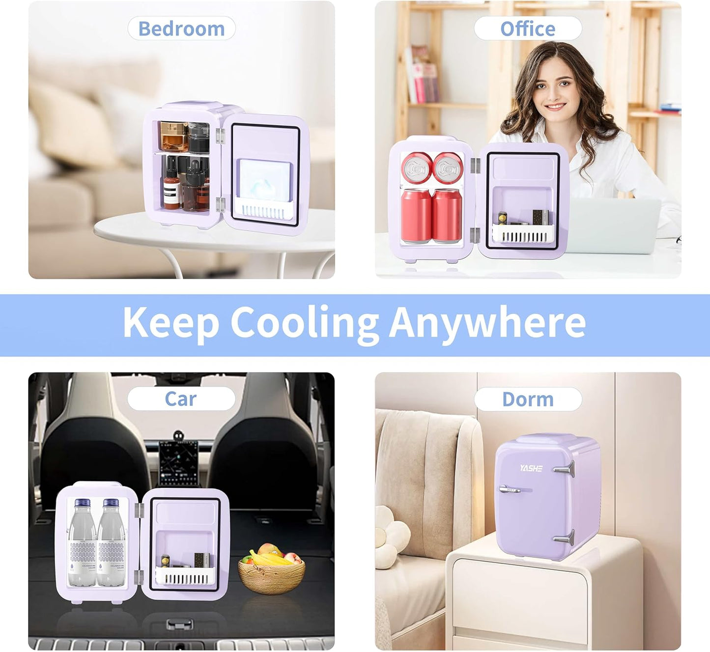 Mini Réfrigérateur 4 Litres Pour Cosmétiques, Boissons, 220 V AC/12 V DC, Thermoélectrique Refroidissement Et Réchauffement, Petit Réfrigérateur Pour Chambre À Coucher, Bureau, Dortoir, Voiture