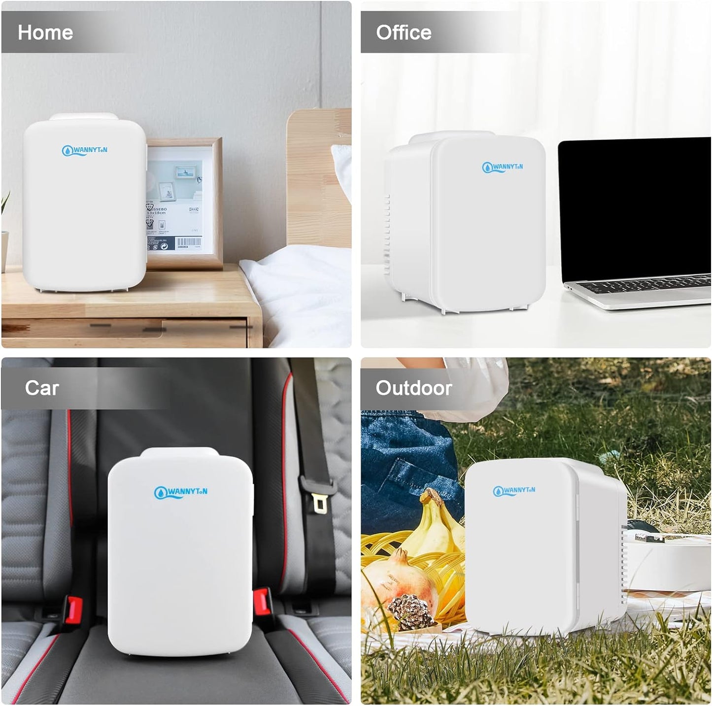 4L Mini Frigo, Petit Réfrigérateur Portable, Réfrigérateur Cosmétique, Frigo Mignon, Fonction Froid/Chaud Pour Bureau, Chambre, Voiture, Voyage, 220V/12V, Blanc, 24,5X18,5X27Cm