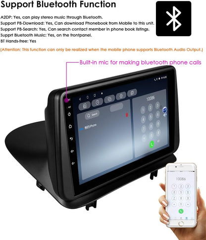 Eustock Android 13 Autoradio 9" Pour Renault Clio 3 2005-2014 4 Cœurs 2 Go Et 64 Go De Mémoire, Prend En Charge Carplay/Android Auto, Commande Au Volant, Wi-Fi/4G, AM/FM