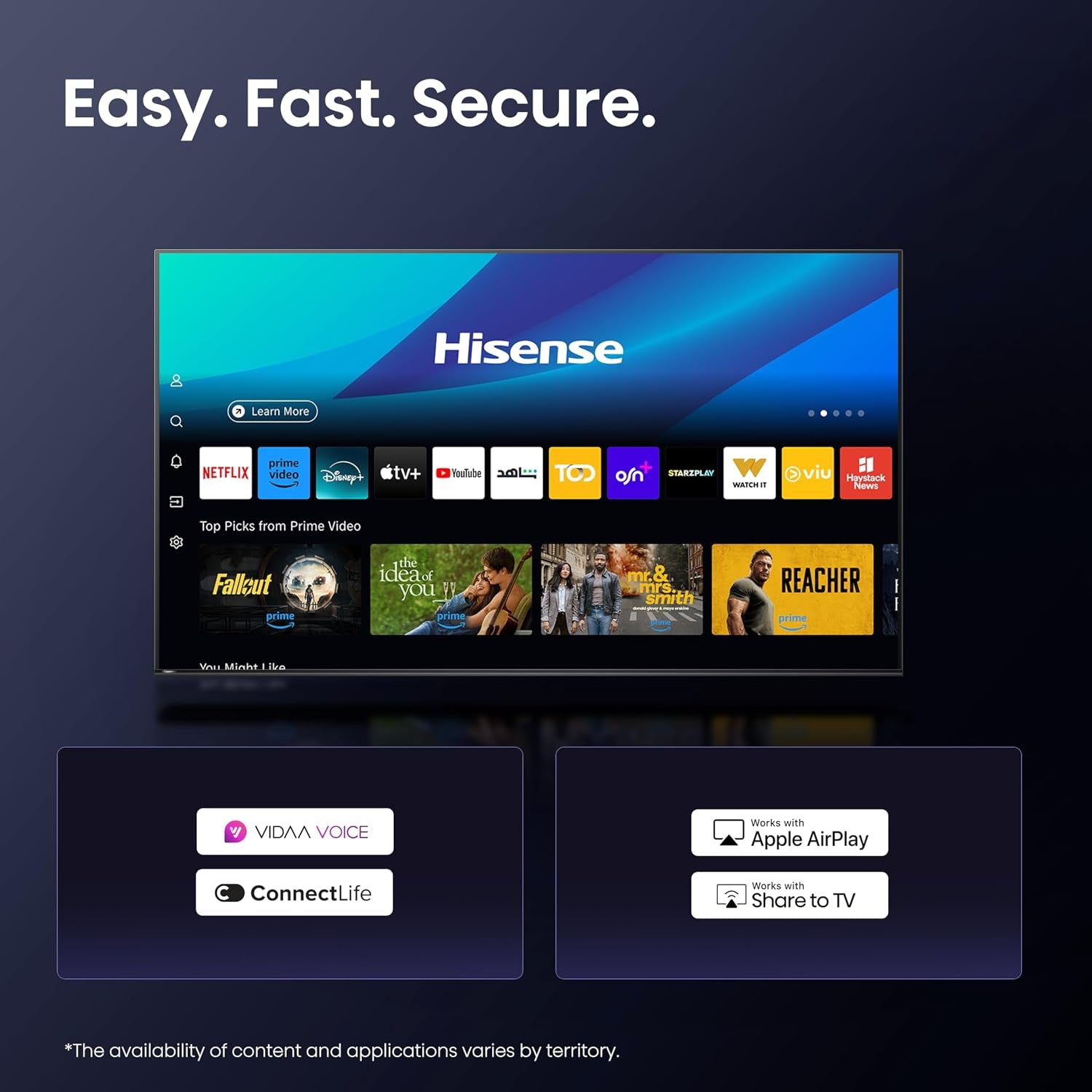 Hisense Smart TV 75 Pouces 75E7Q QLED 4K UHD Téléviseur, Dolby Vision Atmos, Mode Sport IA MEMC, HDR, VIDAA Avec Youtube, Netflix, Disney+, Canal +, Commande Vocale Alexa