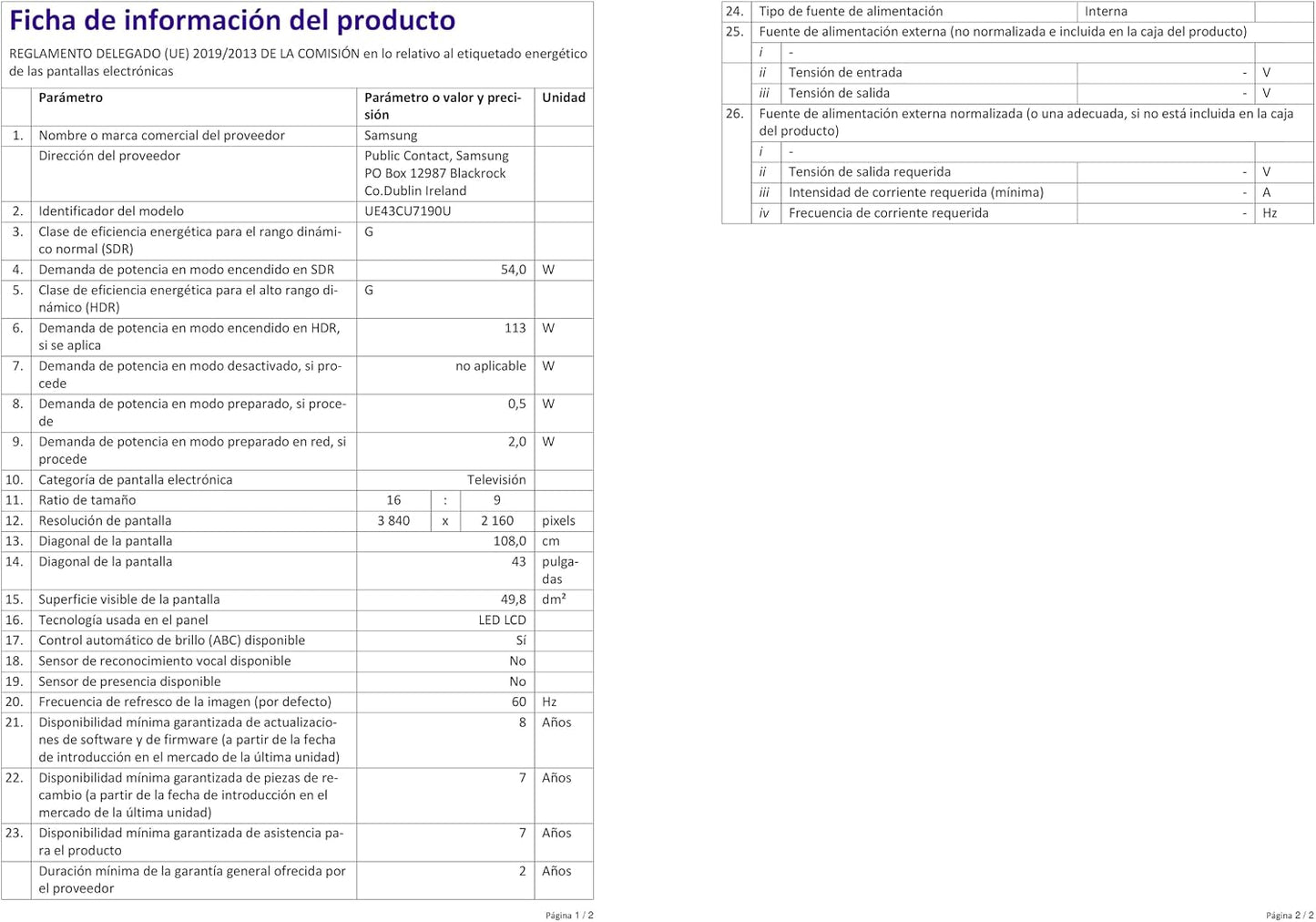 UE43CU7190 Téléviseur LED 43 Pouces UHD