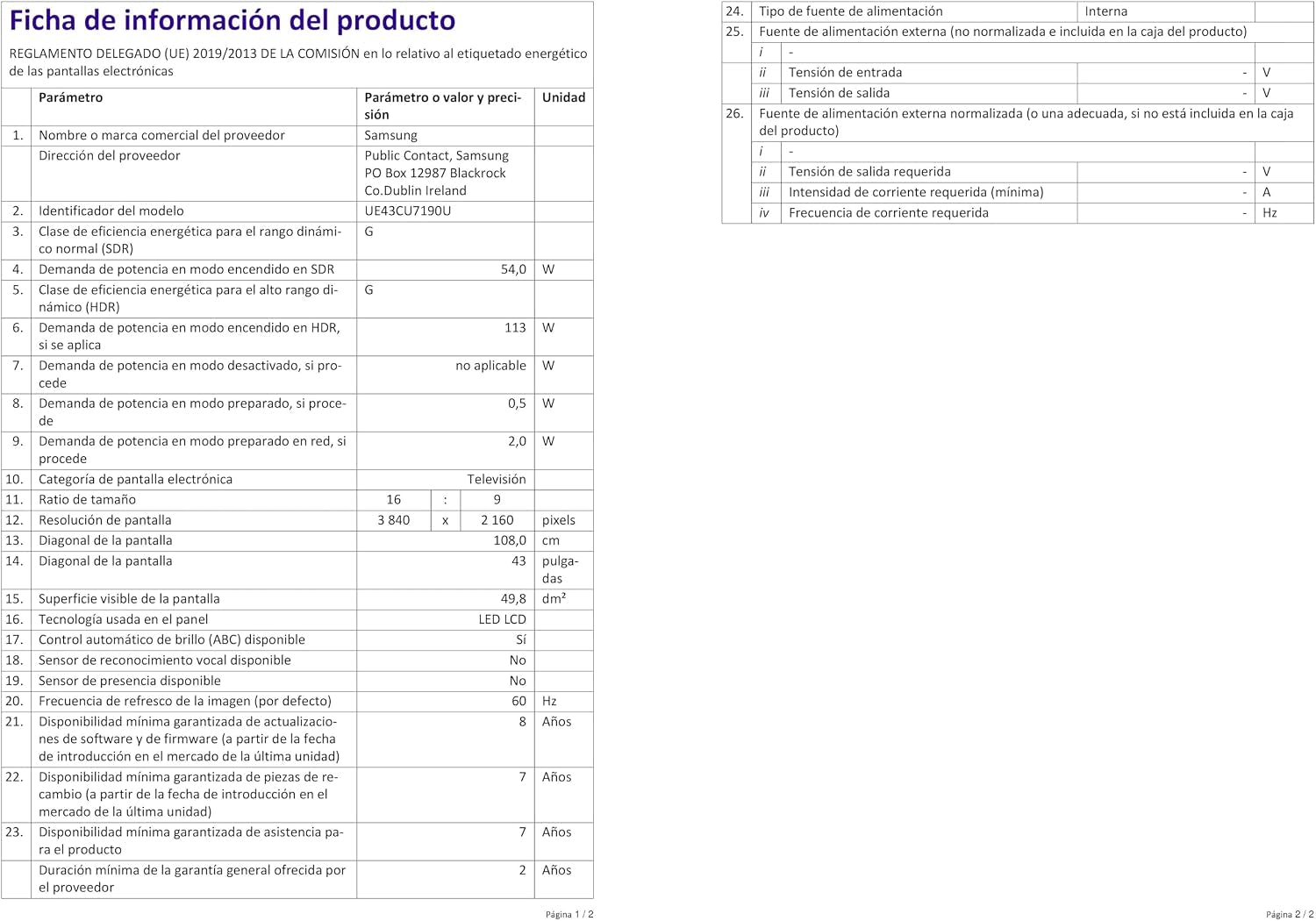 UE43CU7190 Téléviseur LED 43 Pouces UHD
