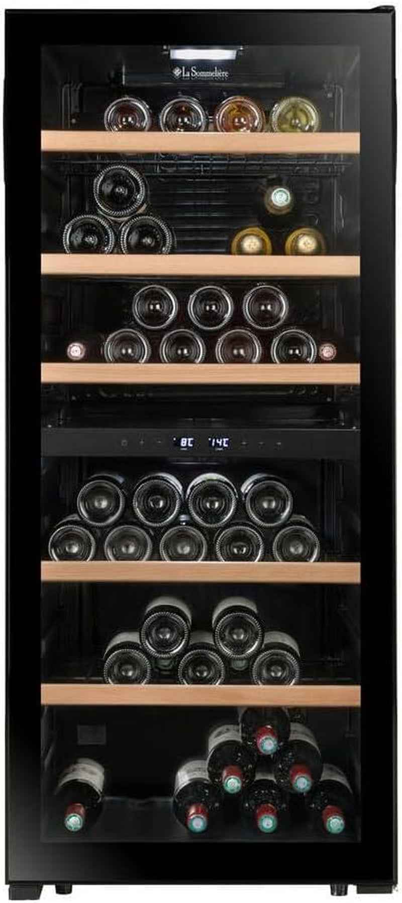 Cave De Mise À Température Double Zone LS102DZBLACK 102 Bouteilles