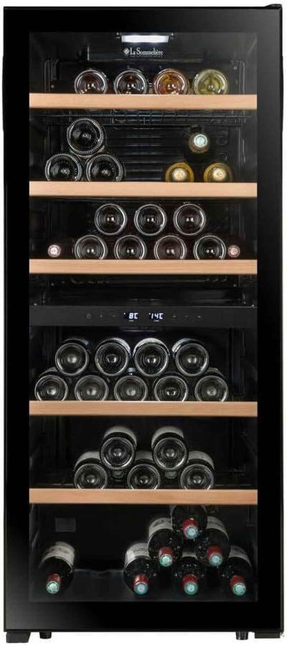 Cave De Mise À Température Double Zone LS102DZBLACK 102 Bouteilles