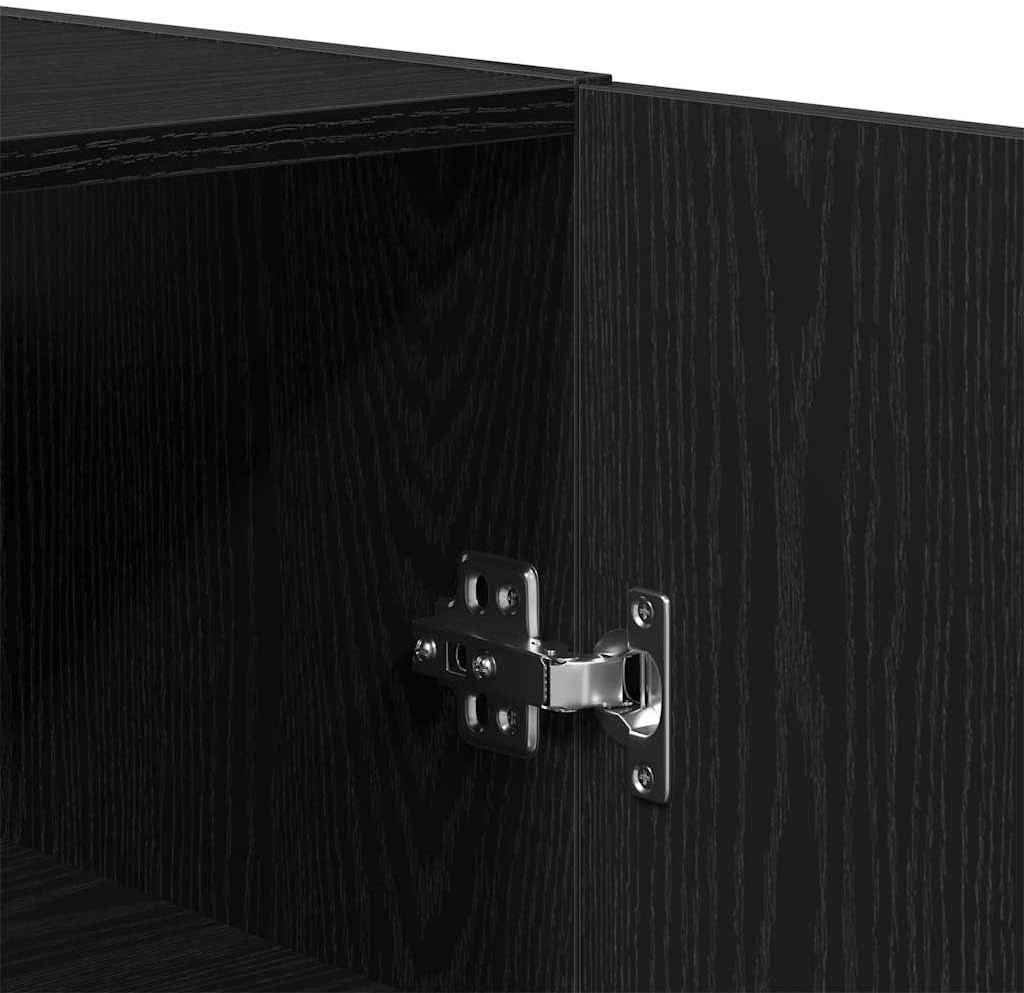 Meuble Mural 60 X 31 X 70 Cm Bois D'Ingénierie Chêne Noir | T'As Largement De La Place Pour Ranger Tes Affaires Et Garder Tout En Ordre,