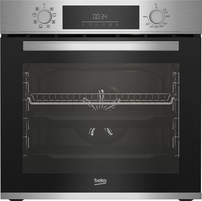 Beko BBIM12300XCE Four Encastrable - 72L, 8 Fonctions De Cuisson, Écran LED, Porte Robuste, Dimensions : H 59,5 X L 59,4 X P 56,7 Cm, Noir, Classe A+