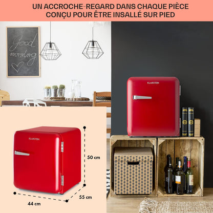Mini Frigo De Chambre De 48L Pour Snacks Et Boissons, Petit Frigo Top Silencieux, Mini Bar, Petit Réfrigérateur Camping, Mini Frigo Cosmetique, Refrigerateur Avec Étagères Réglables, 0-10°C