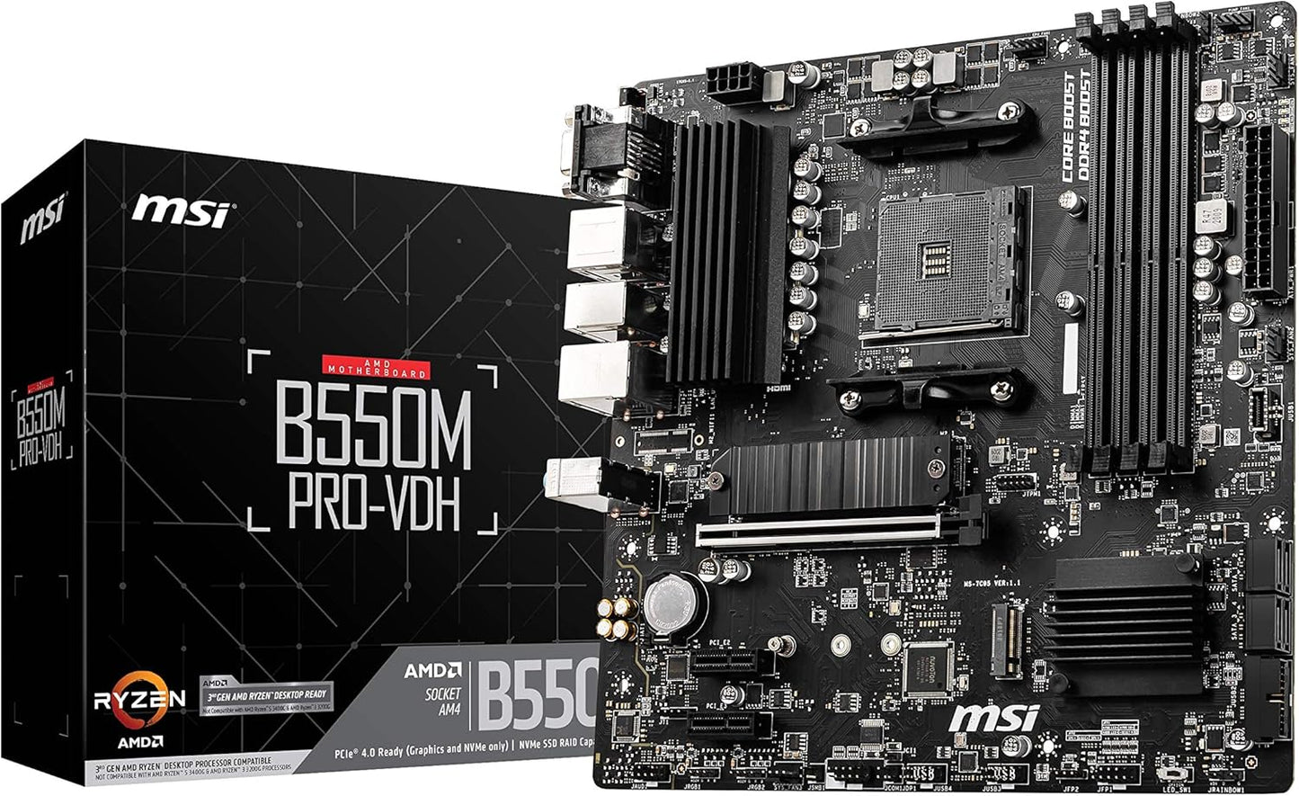 MSI B550M Pro-Vdh Carte Mère AMD B550 Emplacement AM4 Micro ATX