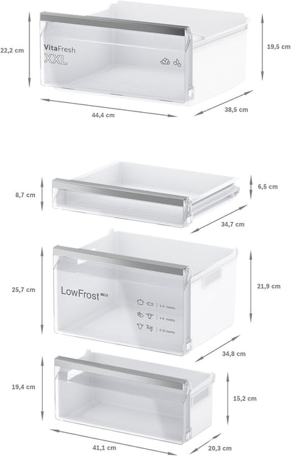 Bosch KIV86VSE0 Série 4 - Réfrigérateur Combiné, Encastrable, Éclairage LED | 177.2 X 54.1 Cm, 183 L, Vitafresh, Cool Airflow, Alarme Porte Ouverte, 30-35 Db