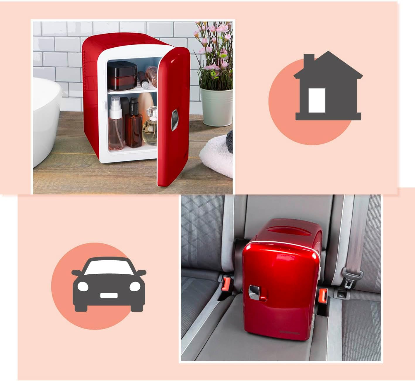Gourmetmaxx Mini-Réfrigérateur Au Design Rétro | Minibar Adapté À La Bière Ou Aux Snacks | Réfrigérateur À Boissons Également Idéal Pour Les Cosmétiques Ou Le Maquillage | 45 W [Rouge]