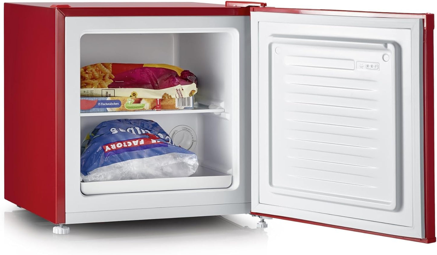 Réfrigérateur Bar Convertible Congélateur, Pose Libre, Largeur 47,4 Cm, 31 Litres, Classe Énergétique E, Look Rétro, Rouge, GB 8881