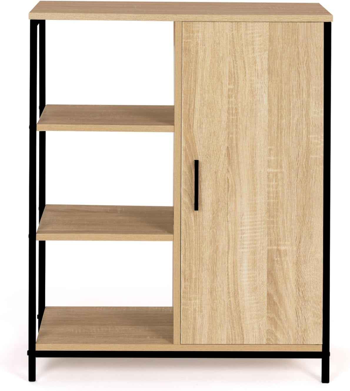 - Buffet D'Appoint 3 Étagères Et Placard 70 Cm Detroit Design Industriel