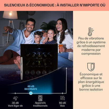 Mini Frigo De Chambre Et Bureau Pour Boisson, Silencieux, Refrigerateur Bar 60L, Pour Camping, Étagères Réglables, Ondulés Pour Le Vin, Cannette, Beer Fridge