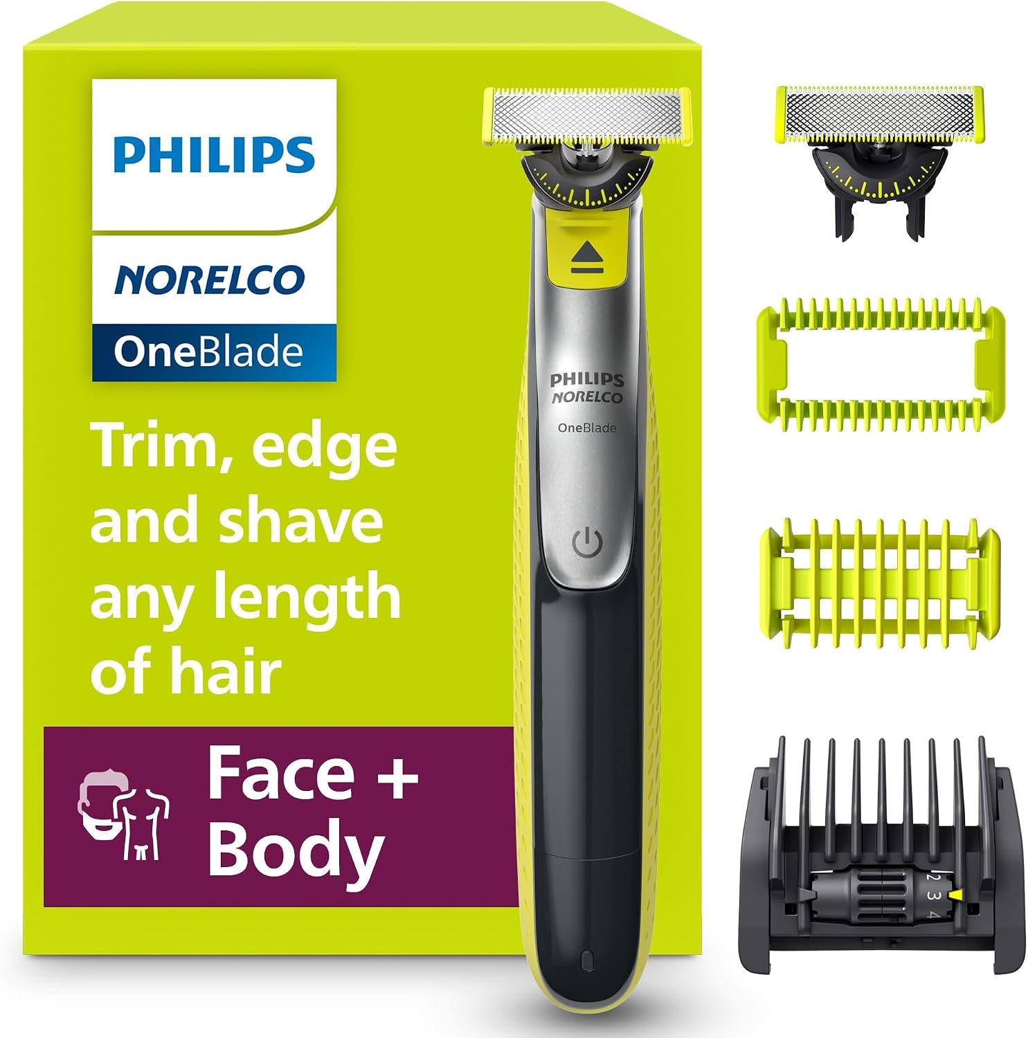 Philips  Oneblade 360 Face + Body Hybrid Tondeuse Et Rasoir Électrique QP2834/70