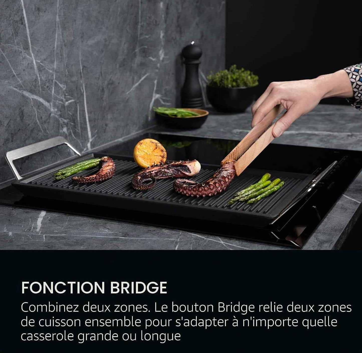 AEG Table De Cuisson À Induction Série 6000, IKX64441CB, 4 Zones De Cuisson, 60 Cm, Fonction Pont, Fonction Hob2Hood, Minuterie De Cuisson Intégrée, Verrouillage Par Clé, Chaleur Résiduelle 3 Étapes