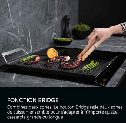 AEG Table De Cuisson À Induction Série 6000, IKX64441CB, 4 Zones De Cuisson, 60 Cm, Fonction Pont, Fonction Hob2Hood, Minuterie De Cuisson Intégrée, Verrouillage Par Clé, Chaleur Résiduelle 3 Étapes