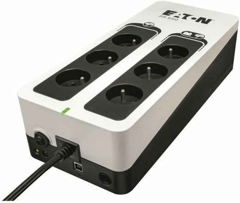 Onduleur Parafoudre 3S 550 FR - Off-Line UPS - Alimentation Sans Interruption - Puissance 550VA (6 Prises FR, Parasurtenseur, Silencieux) - Interface USB (Câble Inclus) - Noir&Blanc (3S550F)