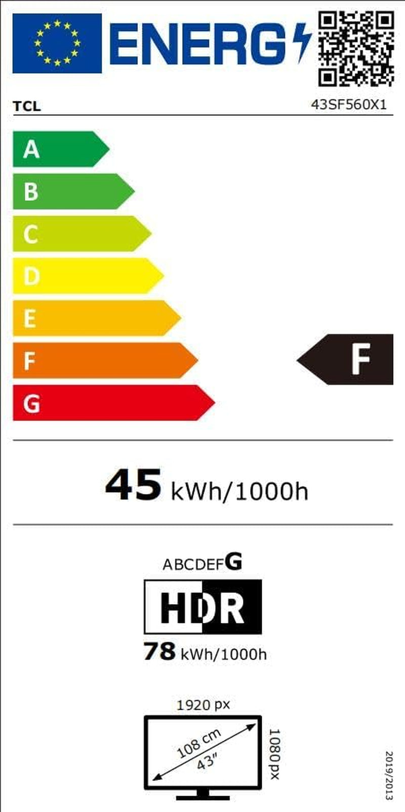 TCL 43SF560 43 Pouces Full HD Smart QLED Direct LED SF560 Avec Fire TV Et Télécommande Vocale Alexa