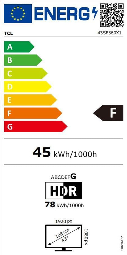 TCL 43SF560 43 Pouces Full HD Smart QLED Direct LED SF560 Avec Fire TV Et Télécommande Vocale Alexa