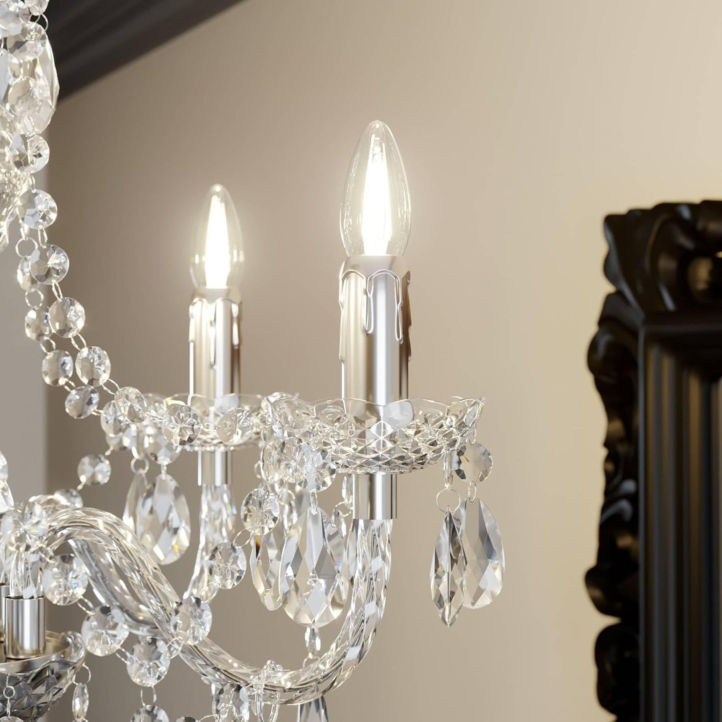 Lustre Merida À Intensité Variable (Antique, Classic) En Transparent E. A. Pour Salon & Salle Manger (À 5 Lampes E14) Suspension Suspension Lustre Lampe Plafonnier