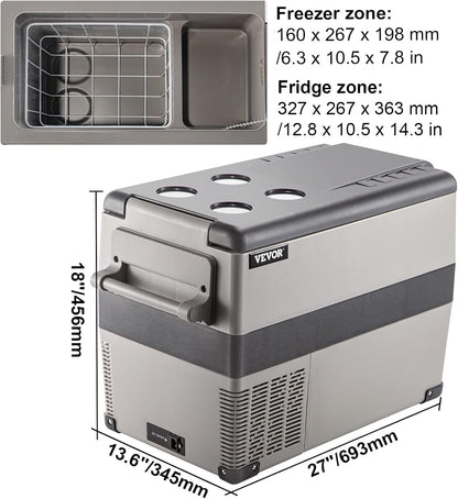 Réfrigérateur Portable À Compression 45 L,Réfrigérateur De Voiture 693 X 345 X 456 Mm，Mini Frigo Glacière Électrique 60W Réfrigération Rapide Conduite Sécurisée Pour Maison/Voiture/Camping
