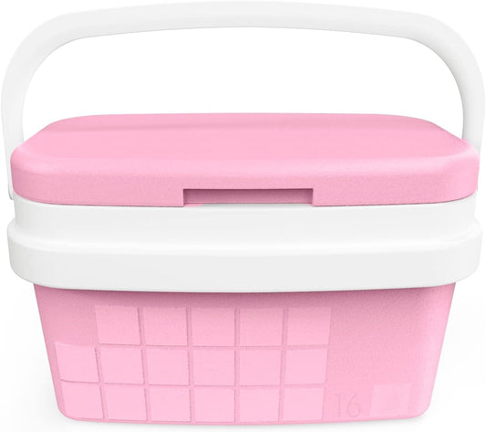- Réfrigérateur Portable Avec Poignée Rigide - Porte-Nourriture Pour Camping, Plage, Camping - Réfrigérateur Rose - Capacité 16L