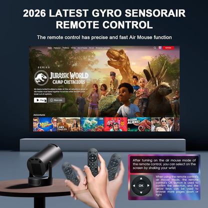[Apps Intégrées & 2026 Upgraded] Vidéoprojecteur Avec Wifi 6 Et Bluetooth | Projecteur Supporte 4K 1080P Auto Keystone Rotation 180° Compatibile Avec HDMI/TV Stick/Memory Stick/Laptop, Noir