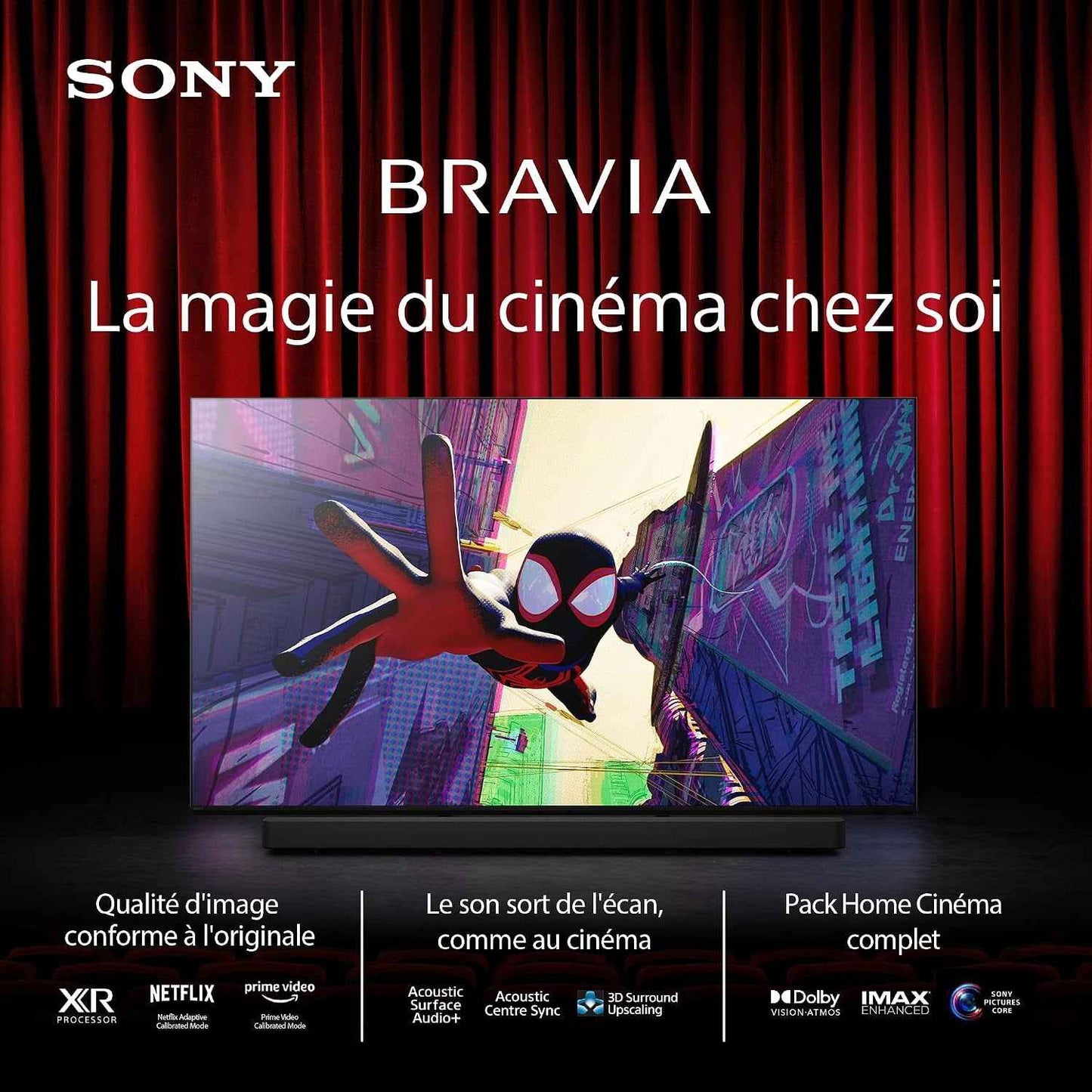 Sony BRAVIA 8 OLED 55 Pouces 4K HDR Google Smart TV |Fonctions Gaming Playstation 5, IMAX Enhanced, Dolby Vision Atmos, Chromecast, Apple Airplay, 120Hz K-55XR83