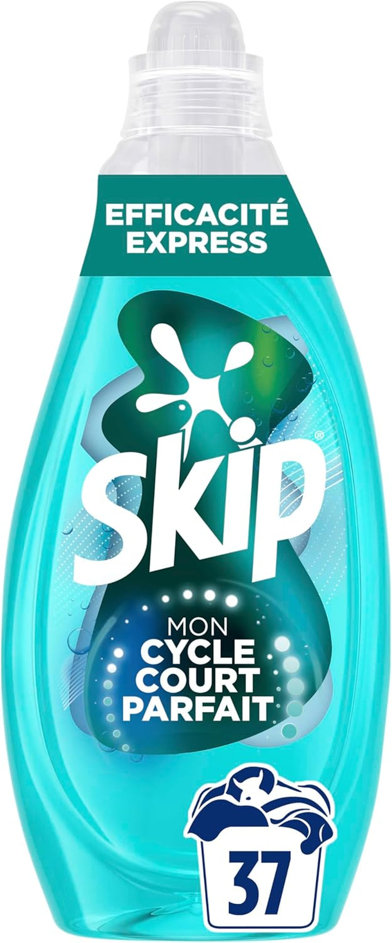 Lessive Liquide Mon Cycle Court Parfait Efficacité Express - 37 Lavages - 1Ère Lessive Conçue Pour Cycle Court, Efficace Dès 15 Minutes