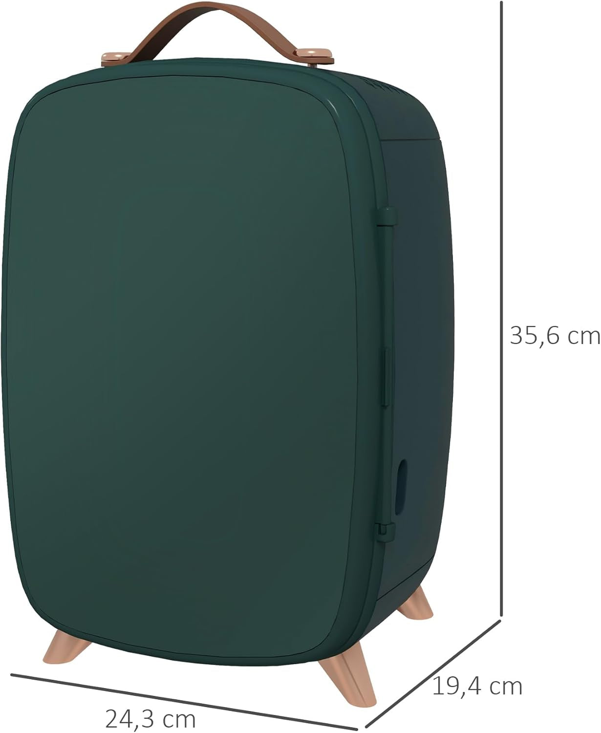 Mini Réfrigérateur 6 L - Réfrigérateur Cosmétique Avec Étagère De Rangement, Réfrigérateur De Beauté Avec Poignée, Pieds Pour Cosmétiques, Boissons, Vert Foncé