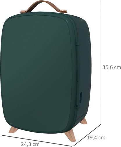 Mini Réfrigérateur 6 L - Réfrigérateur Cosmétique Avec Étagère De Rangement, Réfrigérateur De Beauté Avec Poignée, Pieds Pour Cosmétiques, Boissons, Vert Foncé