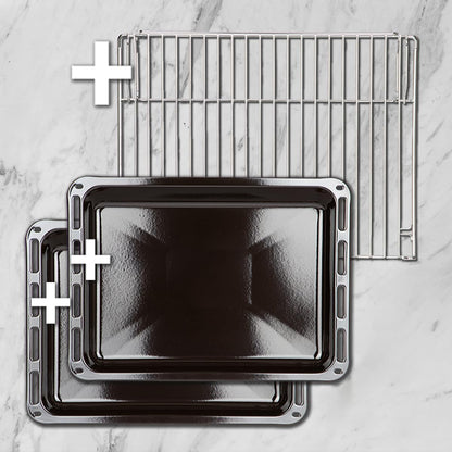 Cuisinière: Four Encastré 60Cm BO8810SS + 59Cm Plaque Vitrocéramique KK590RL | Grill | Air Chaud | Éléments Télescopiques Extensibles | Minuterie Automatique | SET8810KK59RL