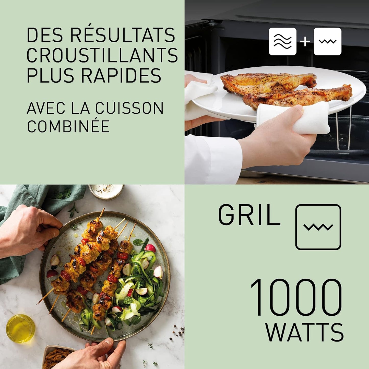 NN-K36NBMEPG, Four À Micro-Ondes Gril, 24 Litres, Puissance 900W, 8 Programmes Automatiques, Cuisson Combinée, Fonction Quick 30, Noir