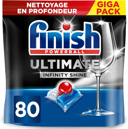 Ultimate Infinity Shine Pastilles Lave-Vaisselle, Imbattable Contre Les Taches Tenaces, 80 Capsules