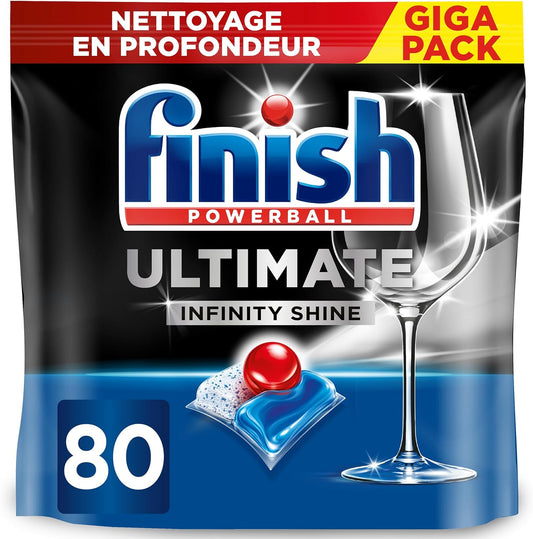 Ultimate Infinity Shine Pastilles Lave-Vaisselle, Imbattable Contre Les Taches Tenaces, 80 Capsules