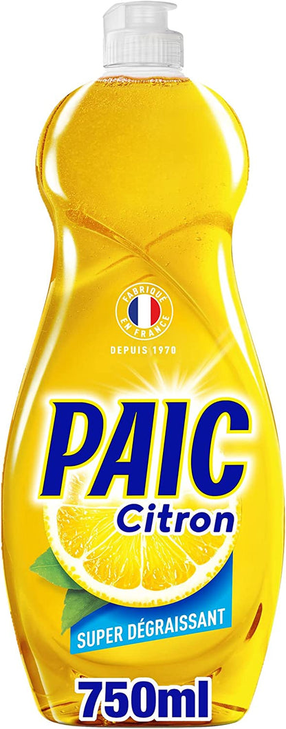 - Liquide Vaisselle  Citron Super Dégraissant, Nettoie, Dégraisse, Élimine Les Mauvaises Odeurs, Jaune, 750 Ml