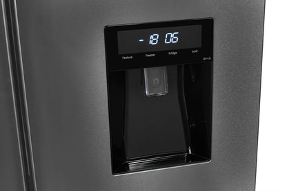 Exquisit MD430-100-WS-200E Stand Kühl-Gefrierkombination, 84Cm Breit, 432 L, Nofrost, Wasserspender, Inoxlook-Az