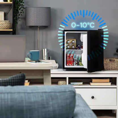 Minifrigo Bar Pour Chambre Ou Bureau 48L Et Congélateur De 5L Avec Lumière LED Et Température Réglable 0°/10°C – Consommation Énergétique Réduite 85 W Étagère Pratique Pour Boissons Et Porte