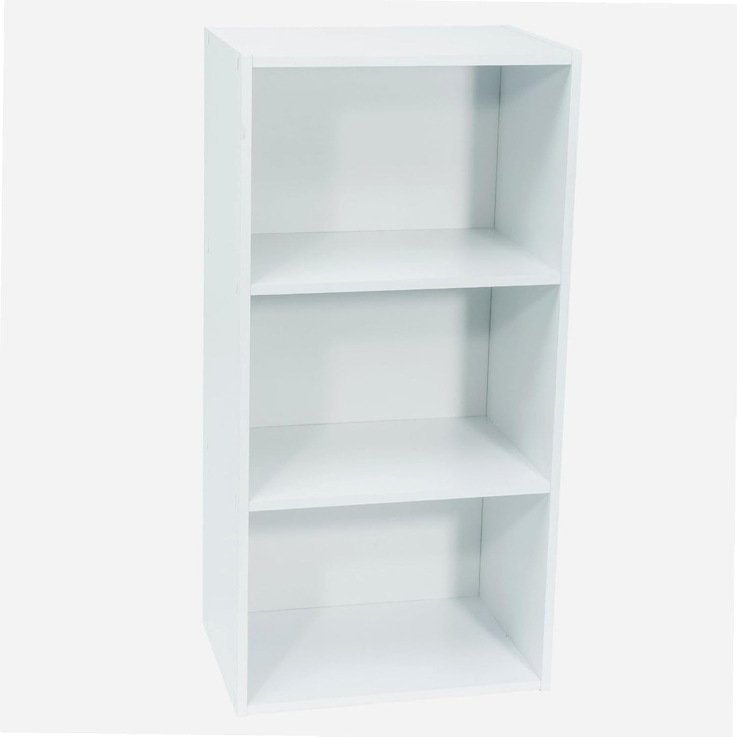 Meuble Blanc De Rangement - 3 Niches - Panneaux De Bois MDF - 80 X 40 X 29 Cm - Livré En Kit Avec Plan De Montage -