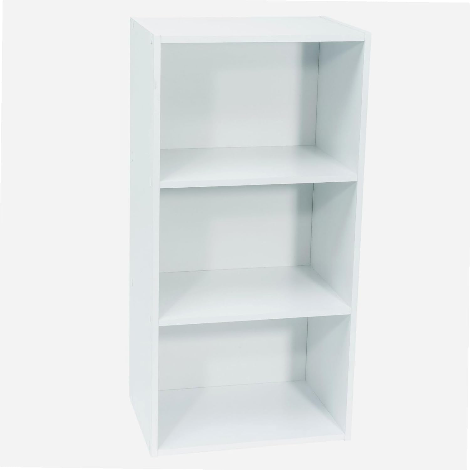 Meuble Blanc De Rangement - 3 Niches - Panneaux De Bois MDF - 80 X 40 X 29 Cm - Livré En Kit Avec Plan De Montage -